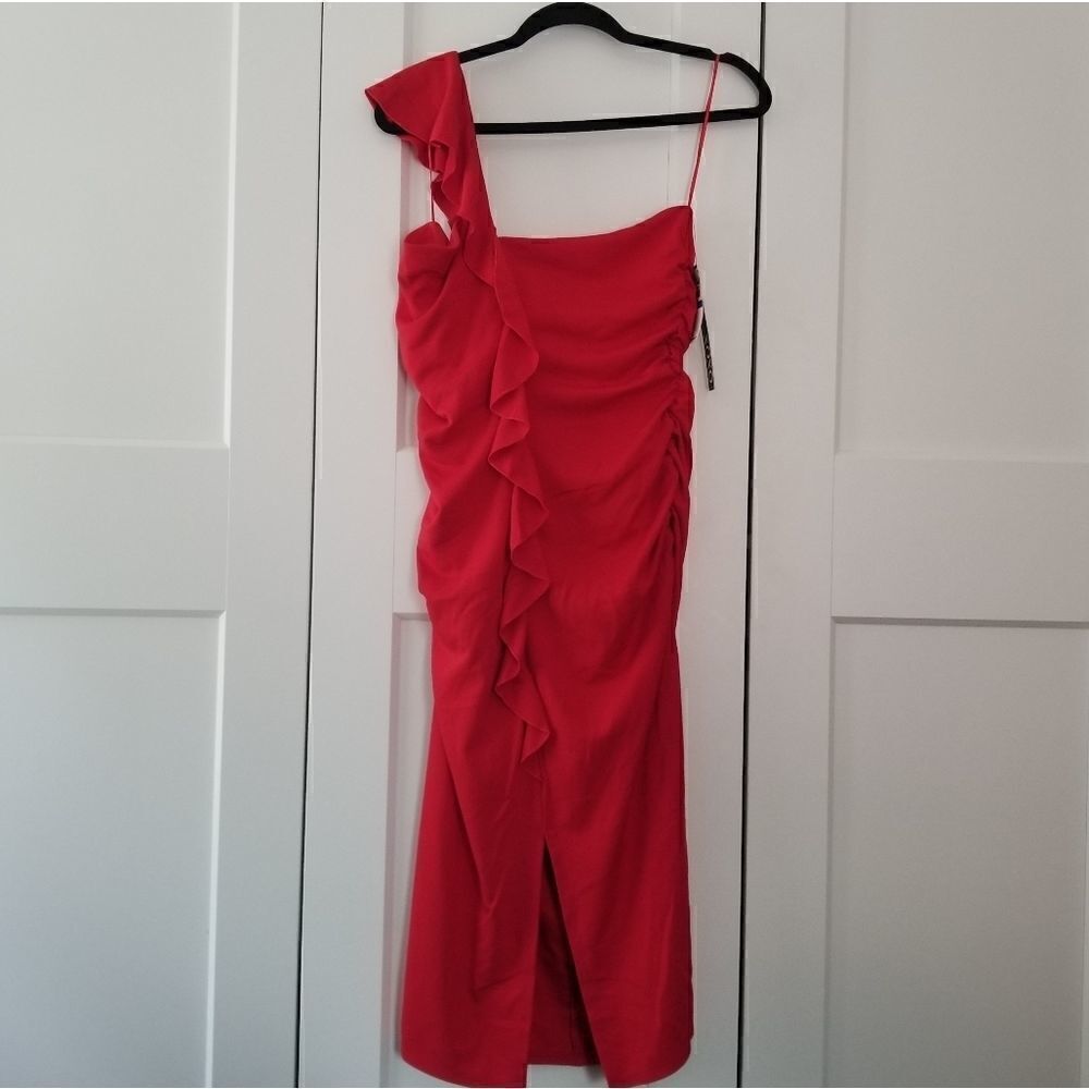 Xoxo red one shoulder dress